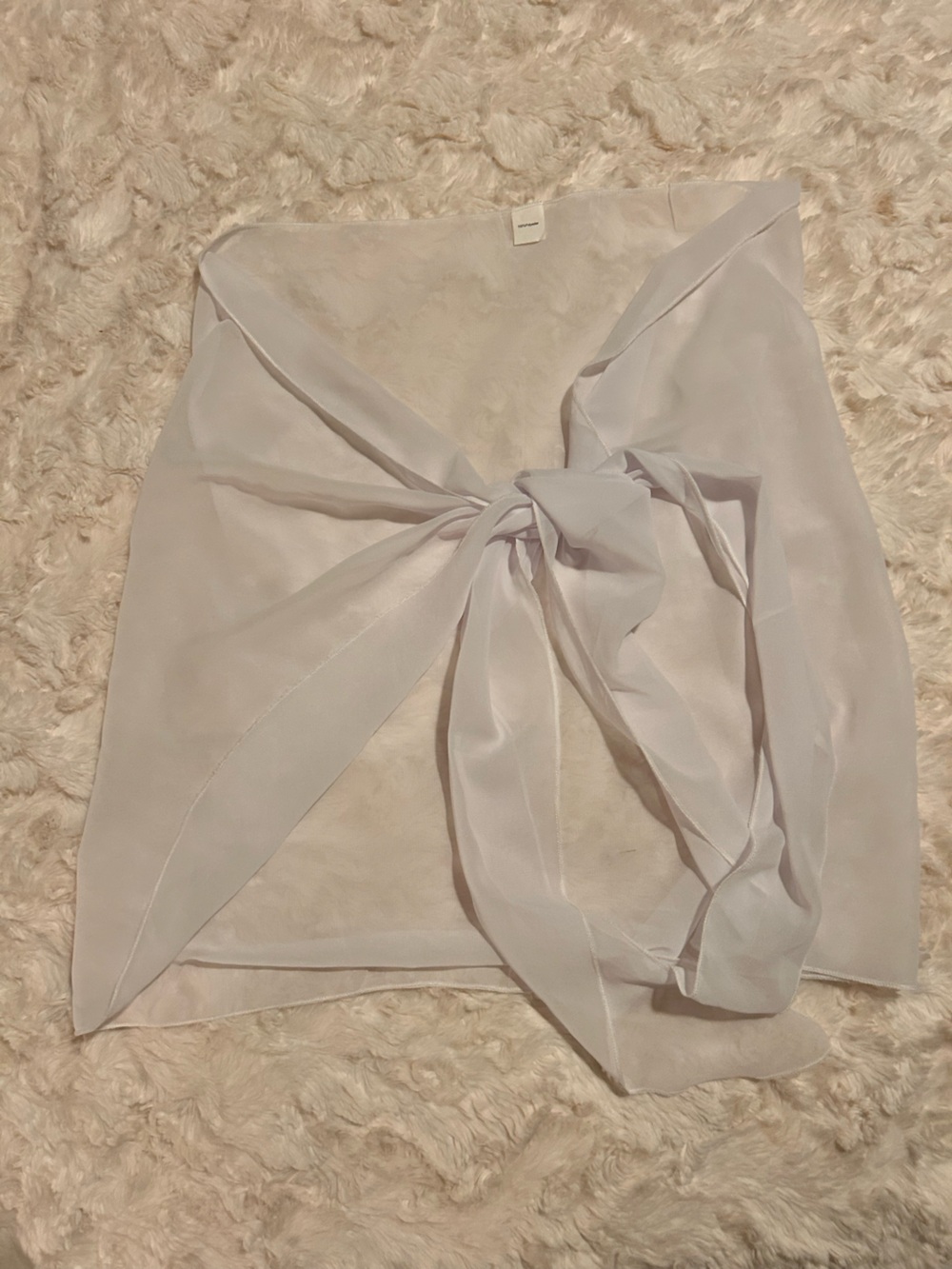 White Sheer Tie-Front Swim Sarong - Women's Beach Cover-Up